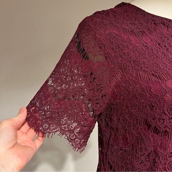 Lulu's Take Me to Brunch Burgundy Lace
Shift Dress - Picture 3 of 12